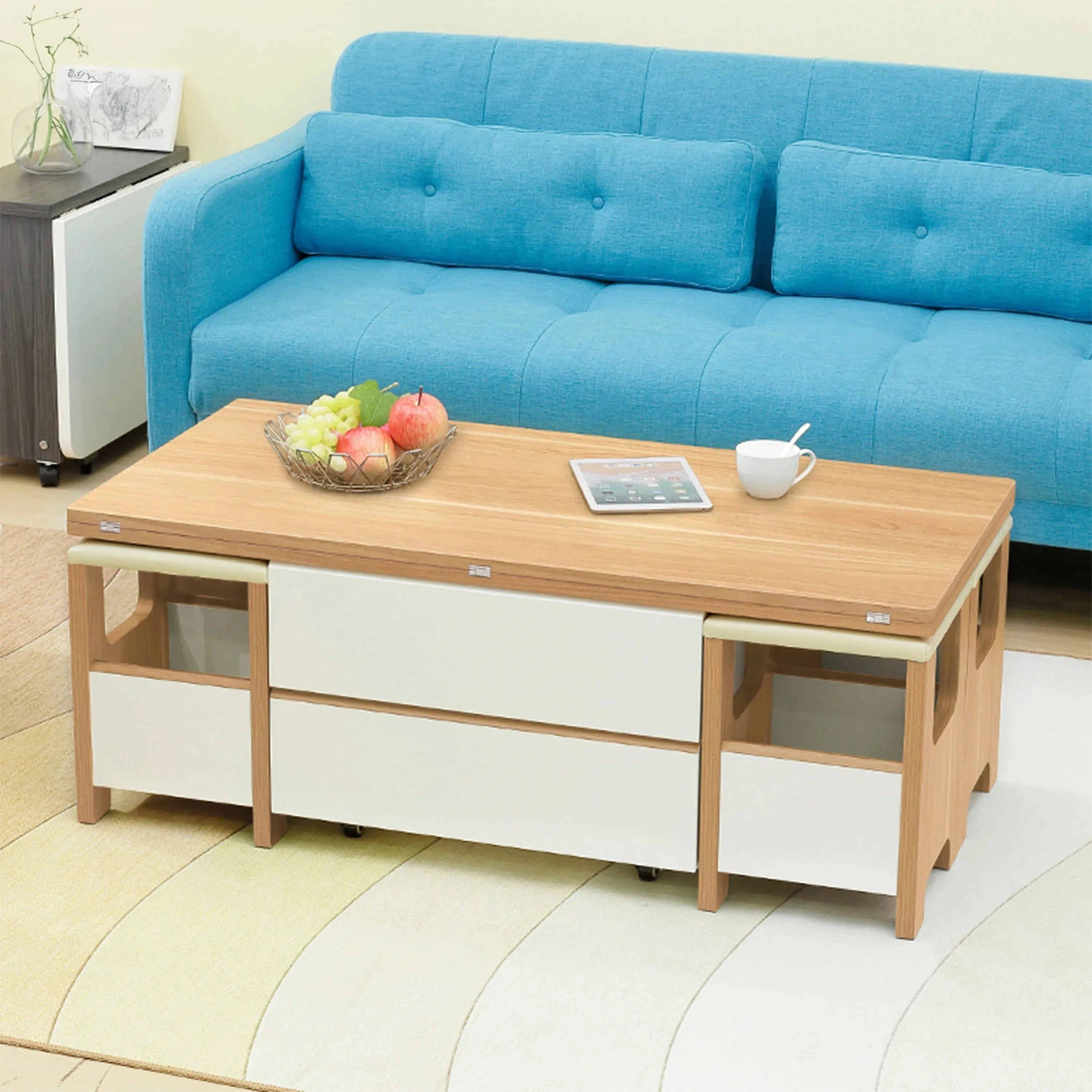 Verona Lift Top Extendable Coffee Table With Stools – Profurniture
