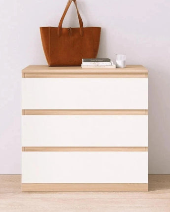 My Store Diamond wood/White Sotta 3 Drawers Lowboy