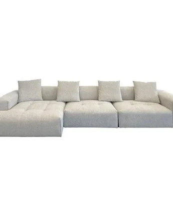 My Store Light Grey / Left side Chaise when sitting on Bosa sectional fabric sofa with chaise and 4 cushions