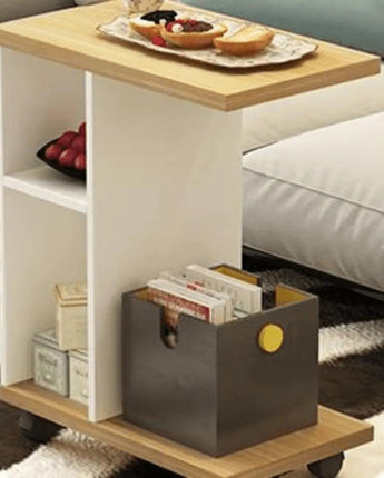 Luna Lamp Table / Side Table With Wheels